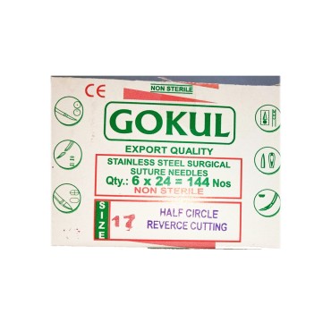 Gokul Stainless Steel Surgical Suture Needles Size: 17,18,19,20 Gokul Stainless Steel Surgical Suture Needles Size: 17,18,19,20
