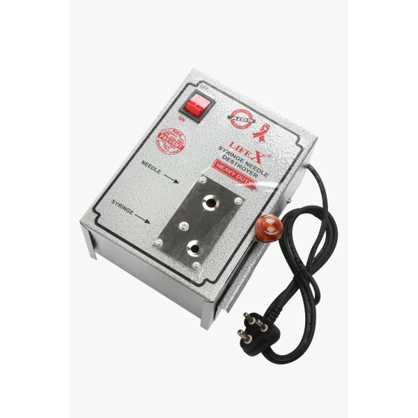 LIFEX Needle Syringe Destroyer Electric | Heavy Duty Metal Body | For Hospitals, Clinics and Laboratories